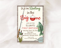 Fishing First Birthday Invitations – Reeling in the Fun, The Big One Invite