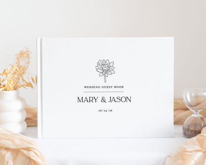 Floral Icon Modern Wedding Guest Book