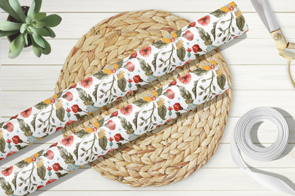 Botanical Floral Bird Wrapping Paper (5 Sheets)