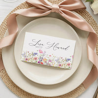 Custom Wildflower Table Folded Table Name Cards