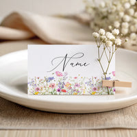 Custom Wildflower Table Folded Table Name Cards