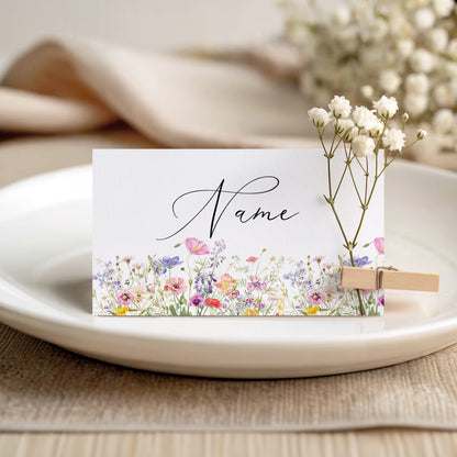 Custom Wildflower Table Folded Table Name Cards