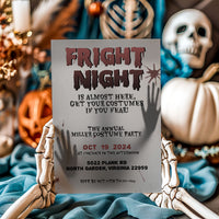 Fright Night bloody Halloween costume party invitation template