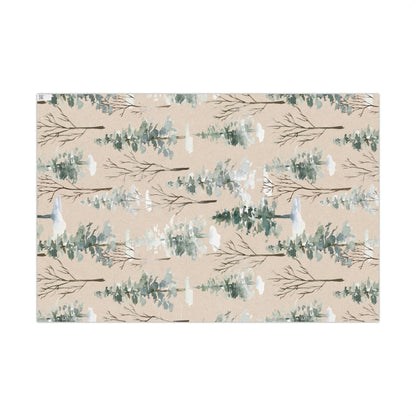 Woodland Kraft Watercolor Wrapping Paper Roll — Forest Gift Wrap