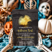 Full Moon Halloween Party Invitation Template for spooky costume party