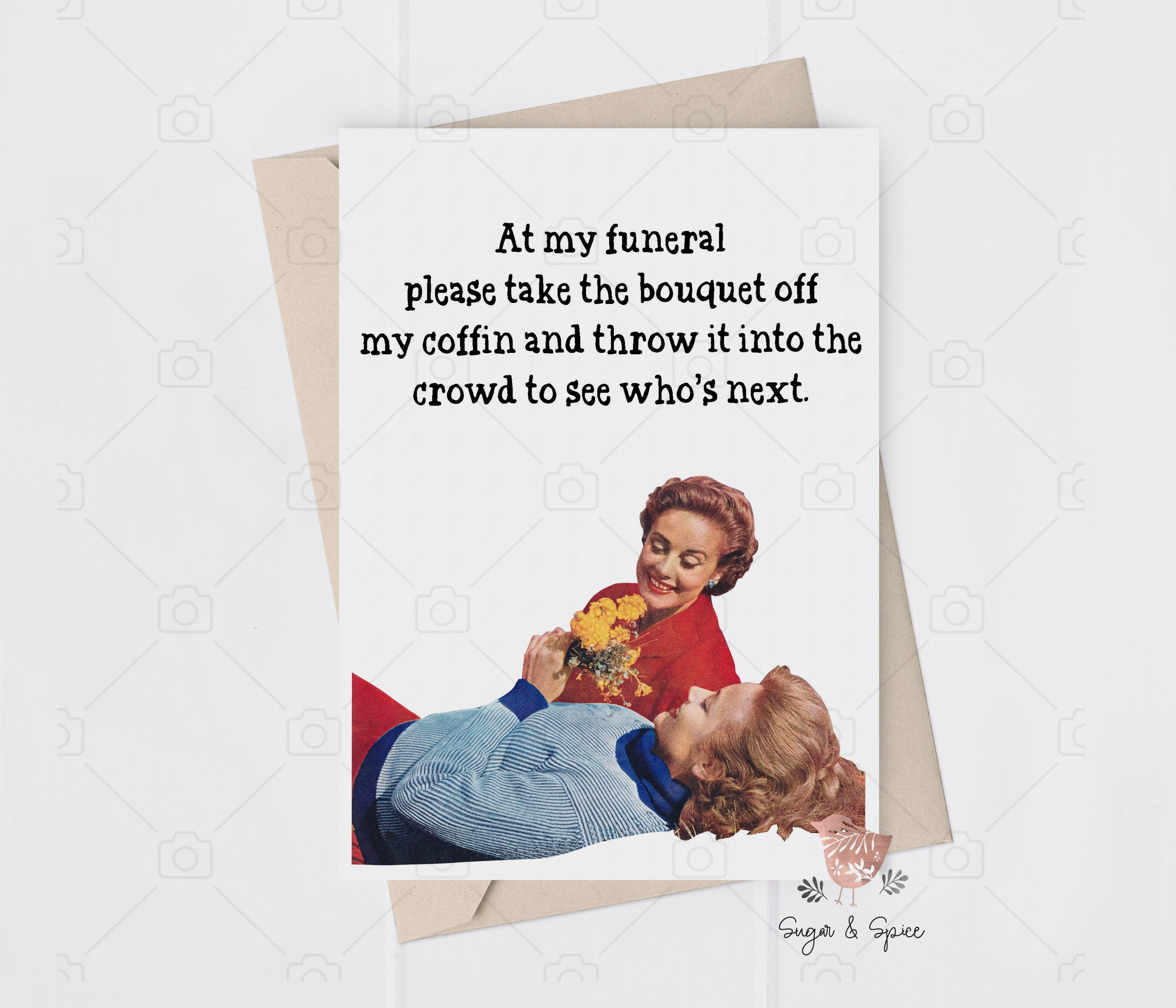 Funny Funeral Card, Sarcastic Birthday Card, Dark Humor Friend Greeting
