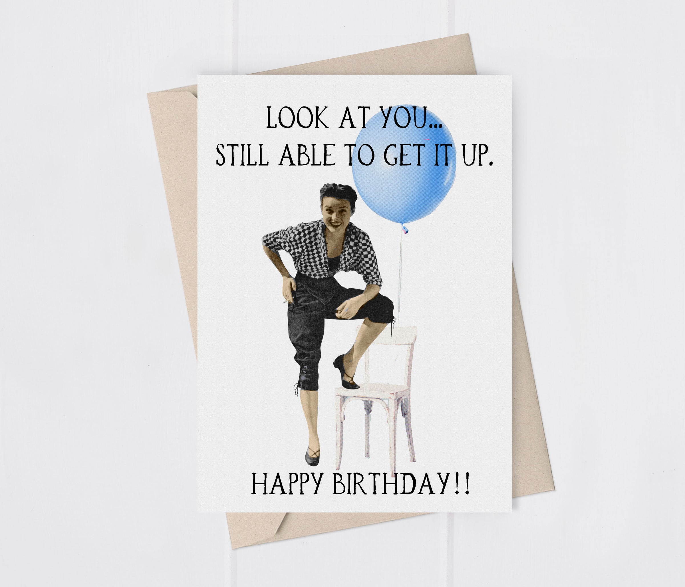Funny Adult Man's Birthday Retro Greeting Card