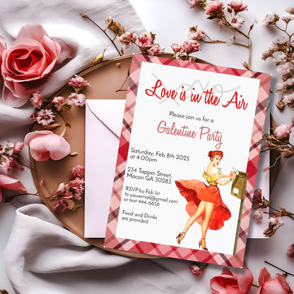 Galentine's Girls Night Sexy Pin Up Girl Invitation