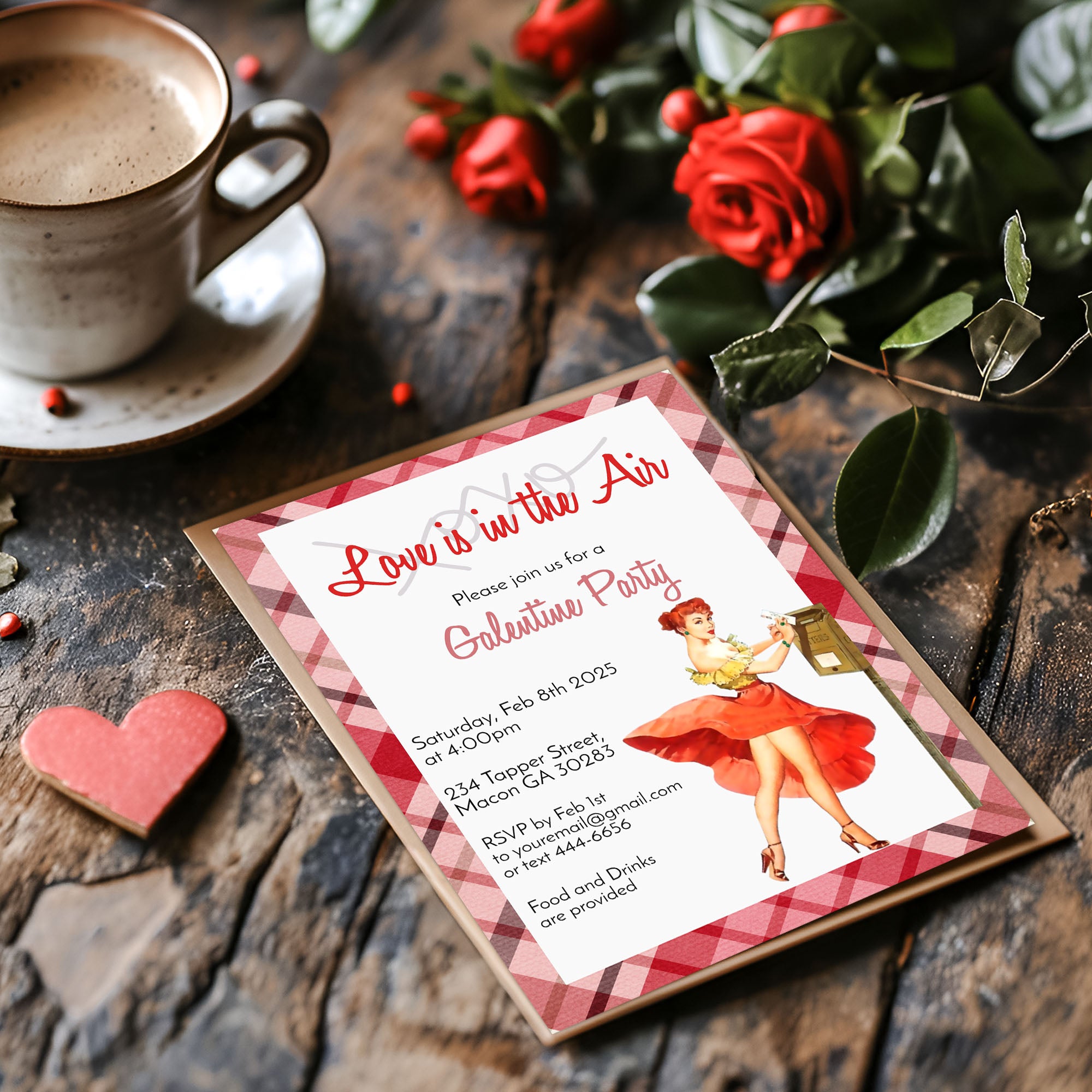Galentine's Girls Night Sexy Pin Up Girl Invitation