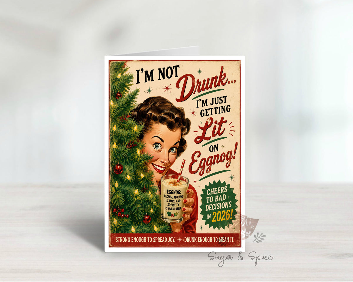 Holiday Eggnog Cheer Adult Funny Greeting Card