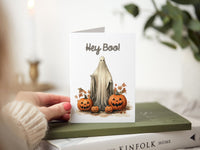 Hey Boo Ghost Halloween Greeting Card