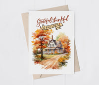 Grateful Thankful and Blessed Home Greeting Card