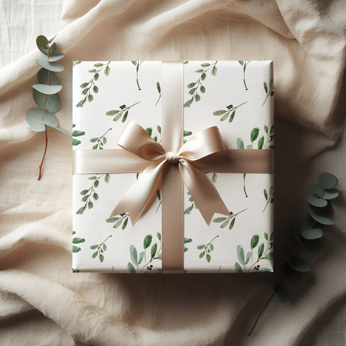 Wrapping Paper - Green Watercolor Eucalyptus Gift Wrap (Botanical Holiday & Wedding Stationery)