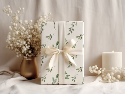 Wrapping Paper - Green Watercolor Eucalyptus Gift Wrap (Botanical Holiday & Wedding Stationery)