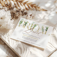 Gold Greenery Brunch Bridal Shower Invitation