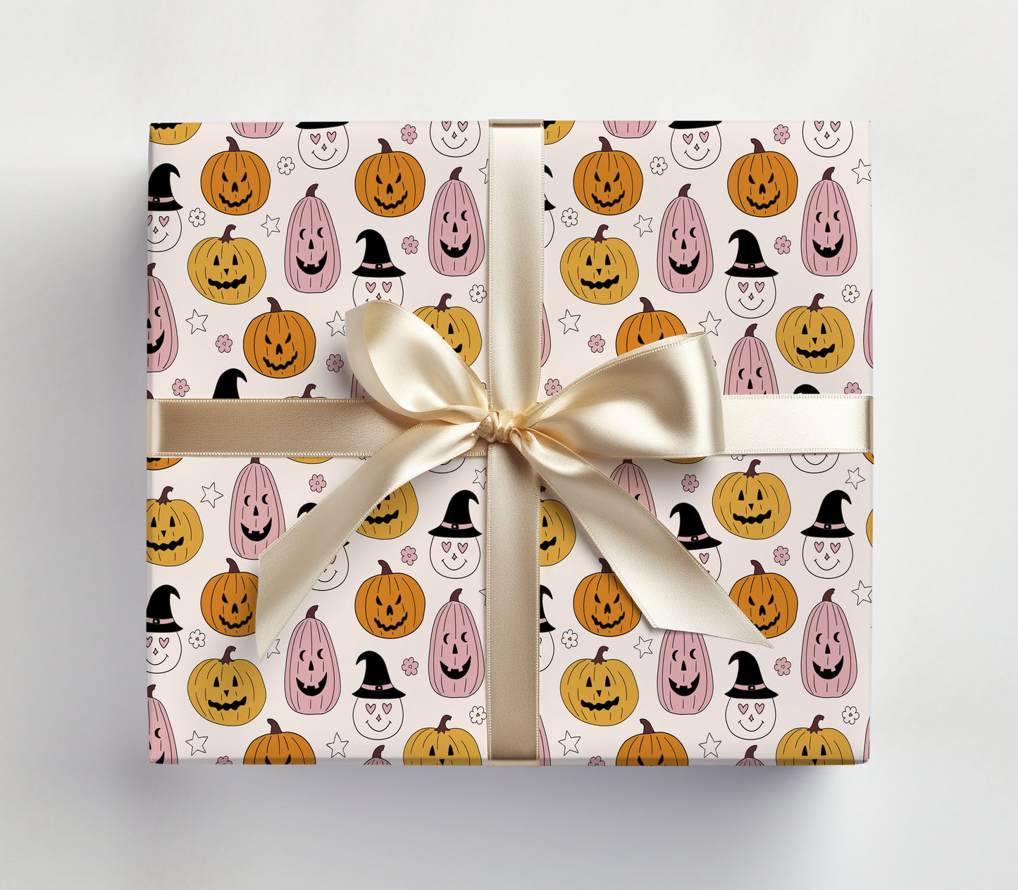 Halloween Pumpkins Witch Hat Wrapping Paper Sheets