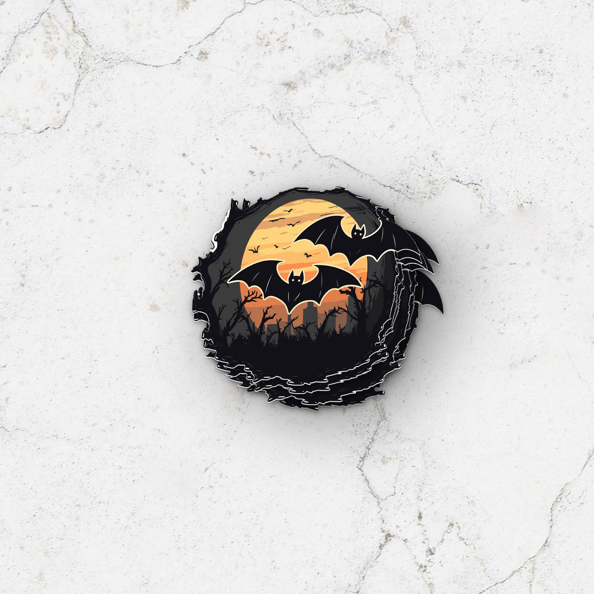 Spooky Bats and Moonlight Weatherproof Decal Halloween