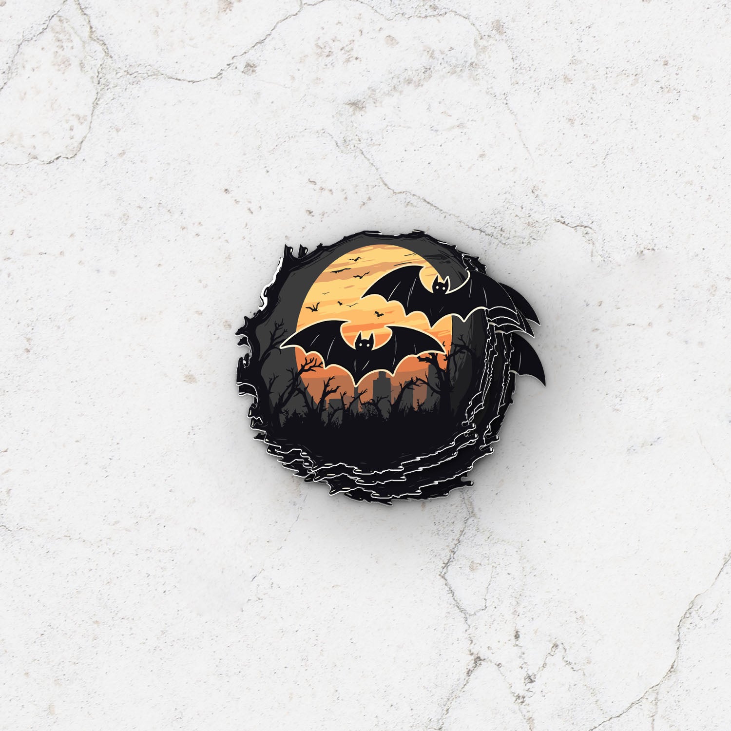 Spooky Bats and Moonlight Weatherproof Decal Halloween