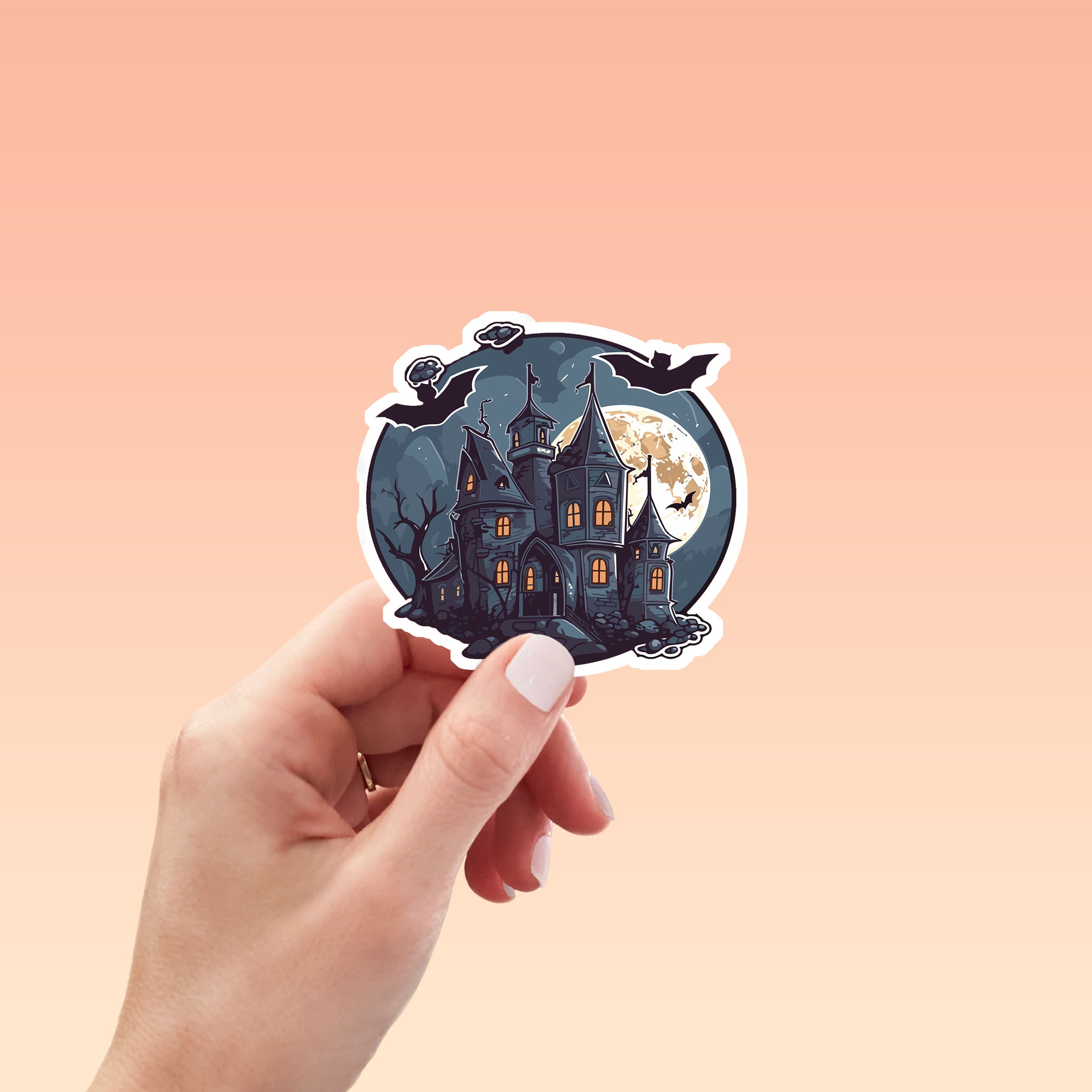 Haunted House Weatherproof Decal Halloween