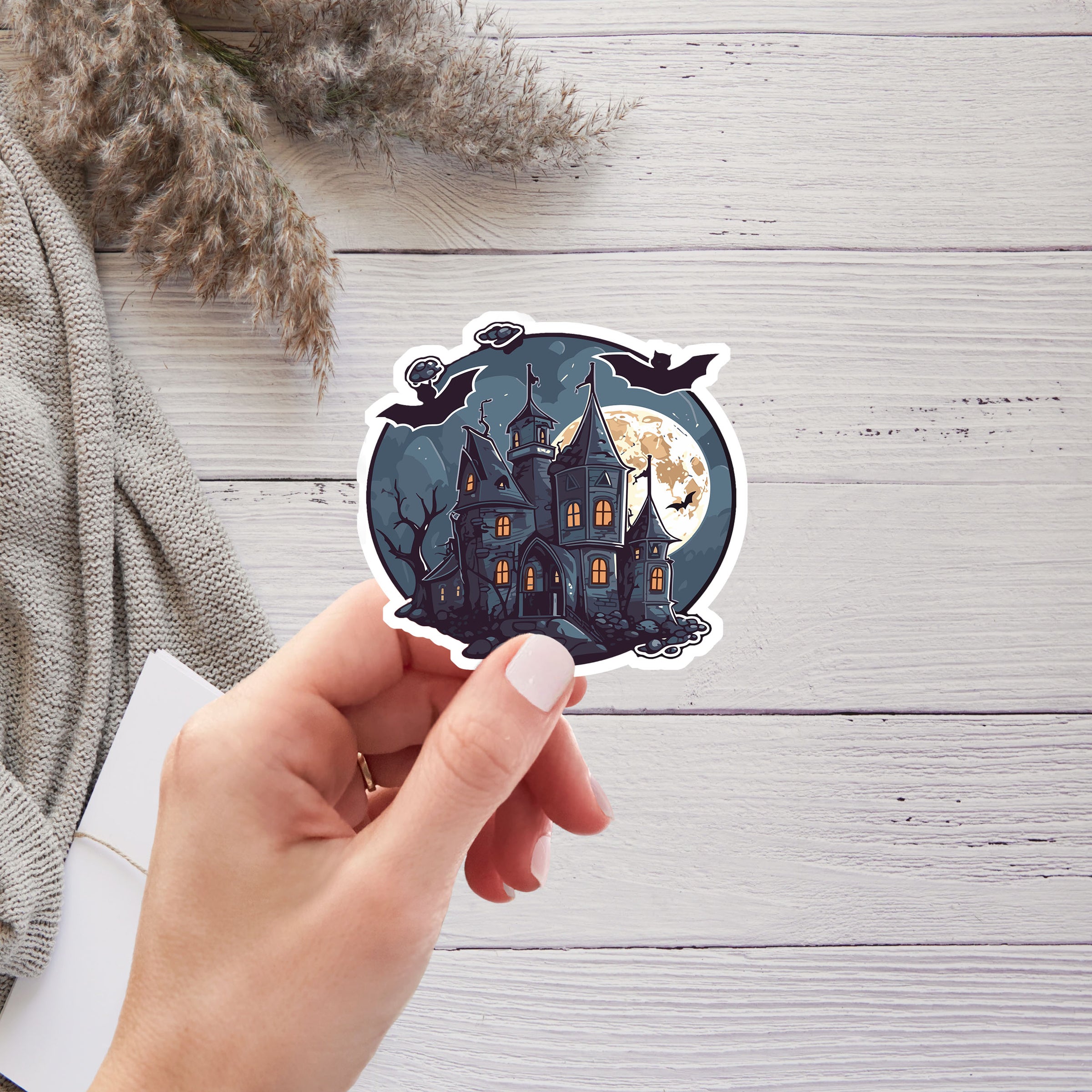 Haunted House Weatherproof Decal Halloween