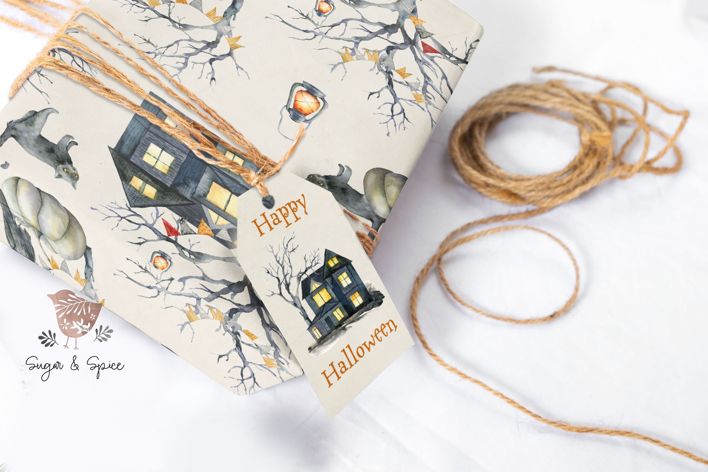 Haunted House Halloween Wrapping Paper