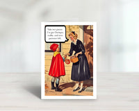 Funny Halloween Mom Trick or Treat Retro Greeting Card