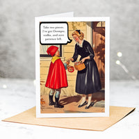 Funny Halloween Mom Trick or Treat Retro Greeting Card