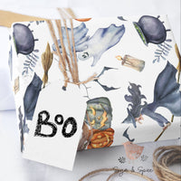 Witch and Ghost Halloween Wrapping Paper