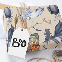 Witch and Ghost Halloween Wrapping Paper