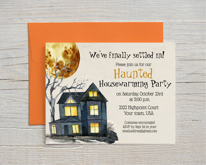 Halloween Haunted House Housewarming Invitation