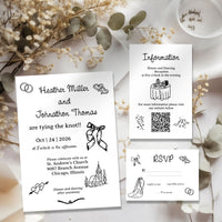 Illustrated Wedding Invitation Template Editable Invitation Corjl Digital Download
