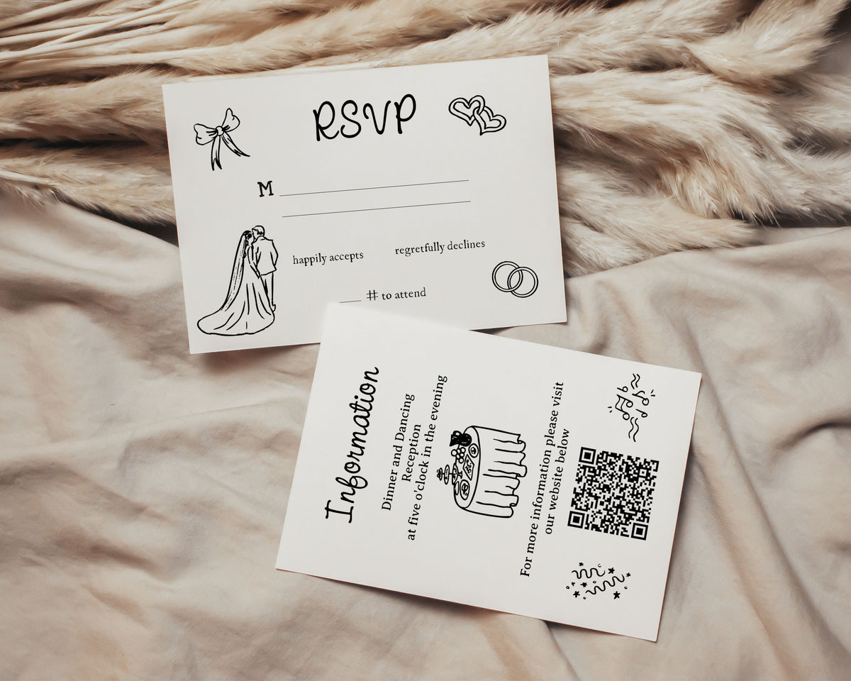 Illustrated Wedding Invitation Template Editable Invitation Corjl Digital Download