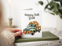 Green Country Truck Fall Pumpkins Greeting Card
