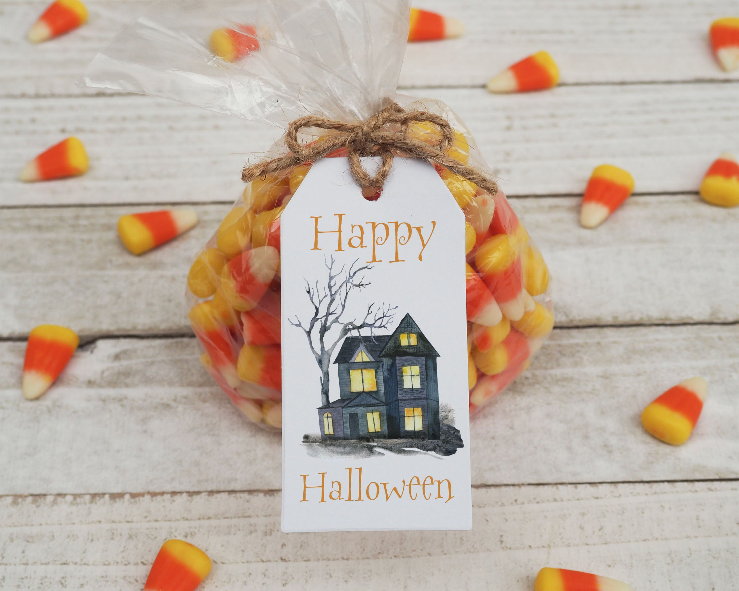 Haunted House Happy Halloween Gift Tag