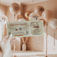 Hogwarts Express Train Ticket Birthday Invitation