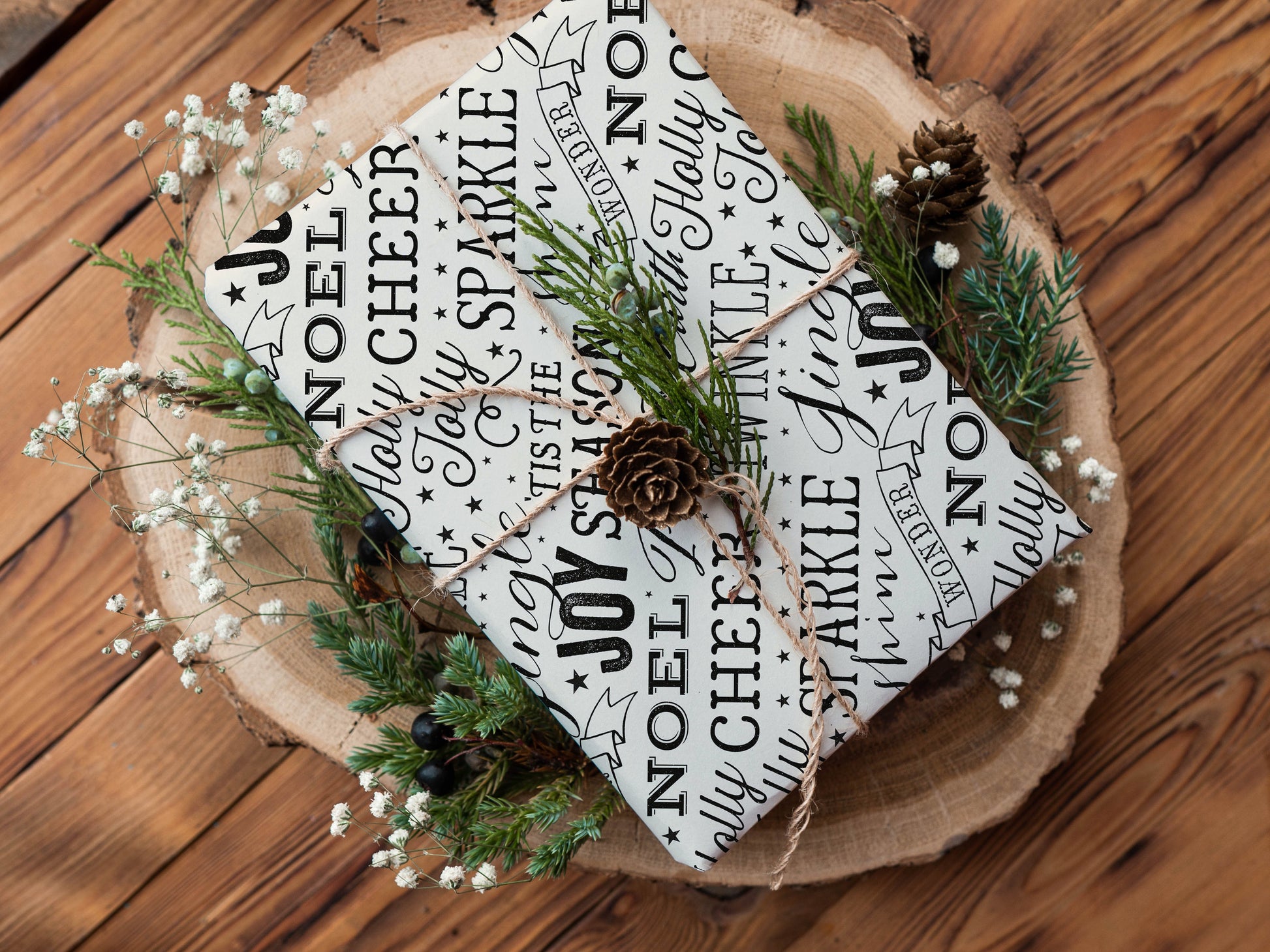 Holiday Joy Season Christmas Wrapping Paper - Premium Craft Supplies & Tools > Party & Gifting > Packaging & Wrapping from Sugar and Spice Invitations - Just $26.10! Shop now at Sugar and Spice Paper