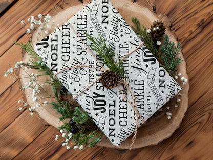 Holiday Joy Season Christmas Wrapping Paper - Premium Craft Supplies & Tools > Party & Gifting > Packaging & Wrapping from Sugar and Spice Invitations - Just $26.10! Shop now at Sugar and Spice Paper