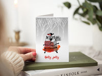 Holly Jolly Funny Cat Greeting Card