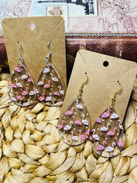 Pink Flamingo Teardrop Acrylic Earrings