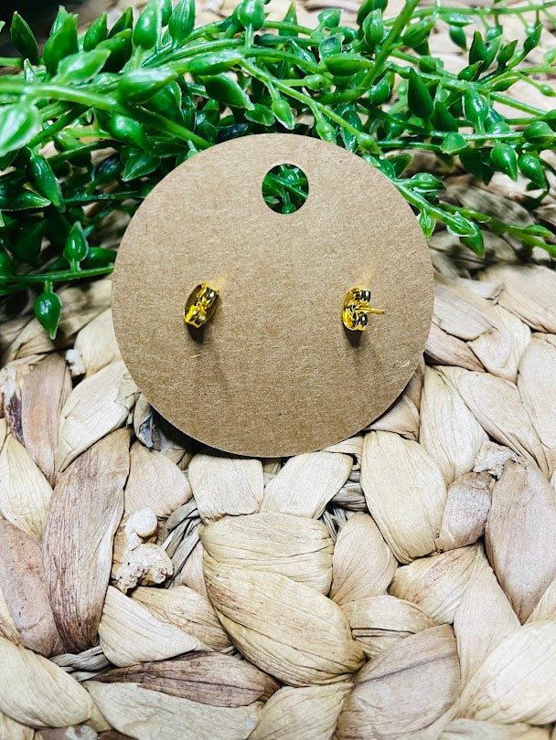 Sunflower Wood Stud Earrings