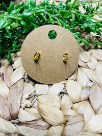 Sunflower Wood Stud Earrings