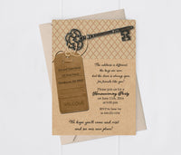 Key To New Home Kraft Housewarming Invitation