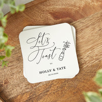 Let's Toast Coasters, Personalized Engagement Party Favors