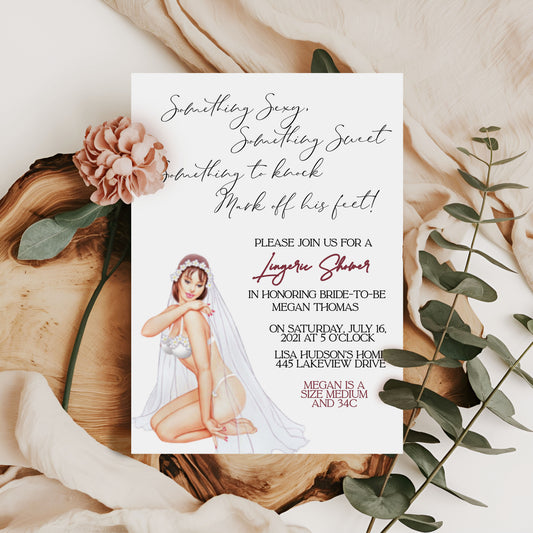 Lingerie Shower Bridal Shower Invitation