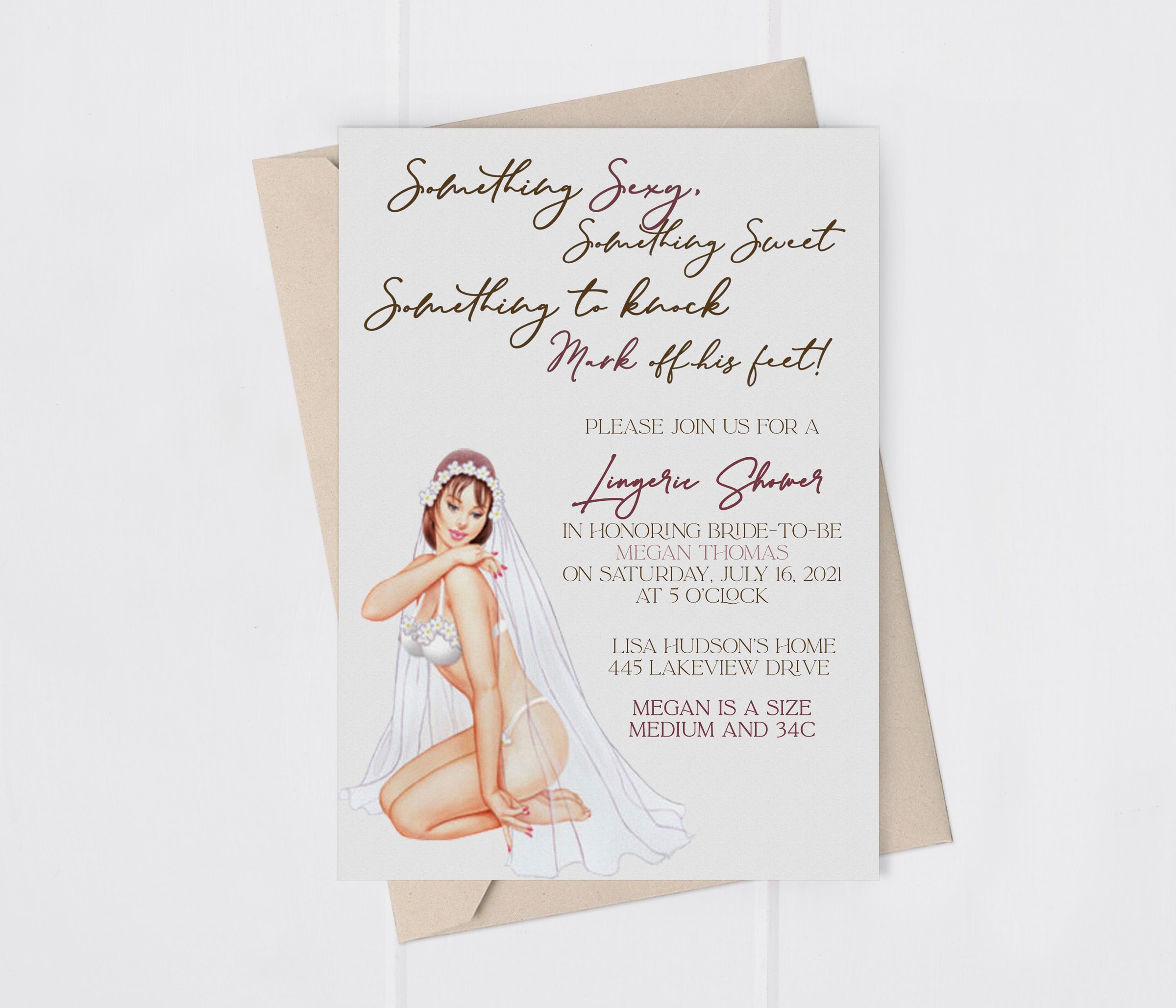 Lingerie Shower Bridal Shower Invitation