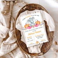 A little Pumpkin is on the Way Rustic Elephant Baby Shower Invitation