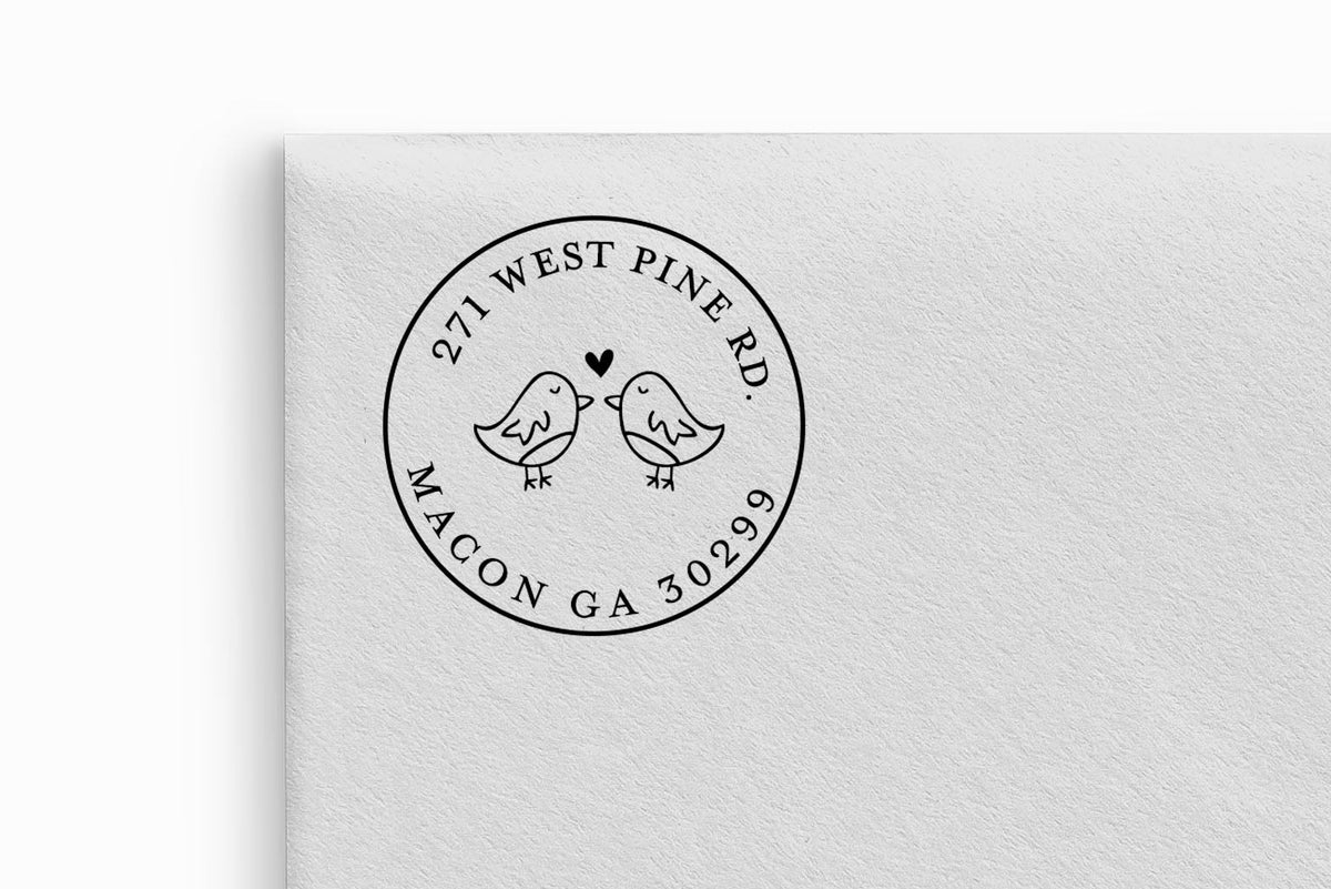 Love Birds Self Inking Return Address Stamp