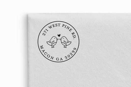 Love Birds Self Inking Return Address Stamp