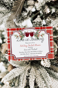 Love is Brewing Holiday Coffee Bridal Shower Invitation Template Editable Invitation Corjl Digital Download