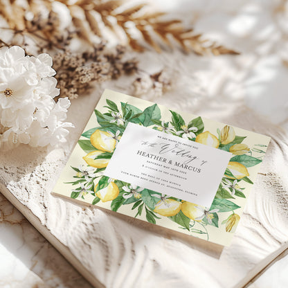 Elegant Lemon Greenery Wedding Invitation